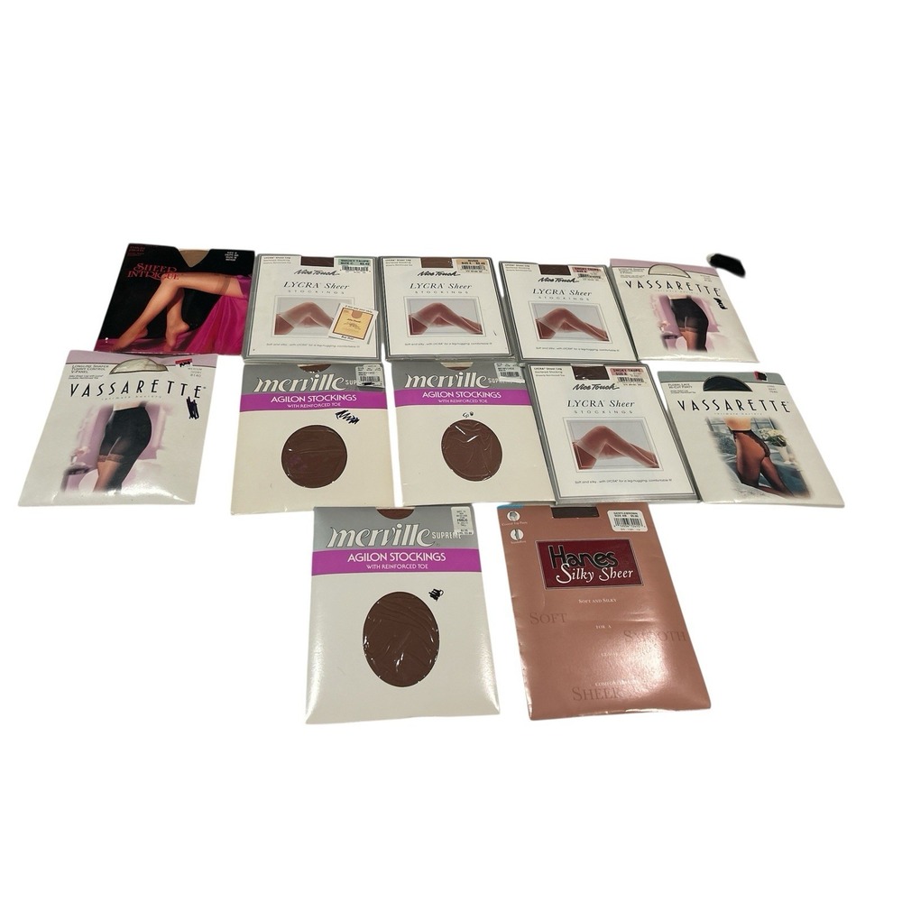 VTG/Modern‎ Pantyhose Tights Panties  Lot of 12 Various Colors & Sizes